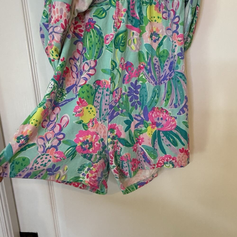 Lilly Pulitzer Womens Rivera Romper Sz S Smocked Tie Dress Skorts Beach Tropical - Picture 5 of 9